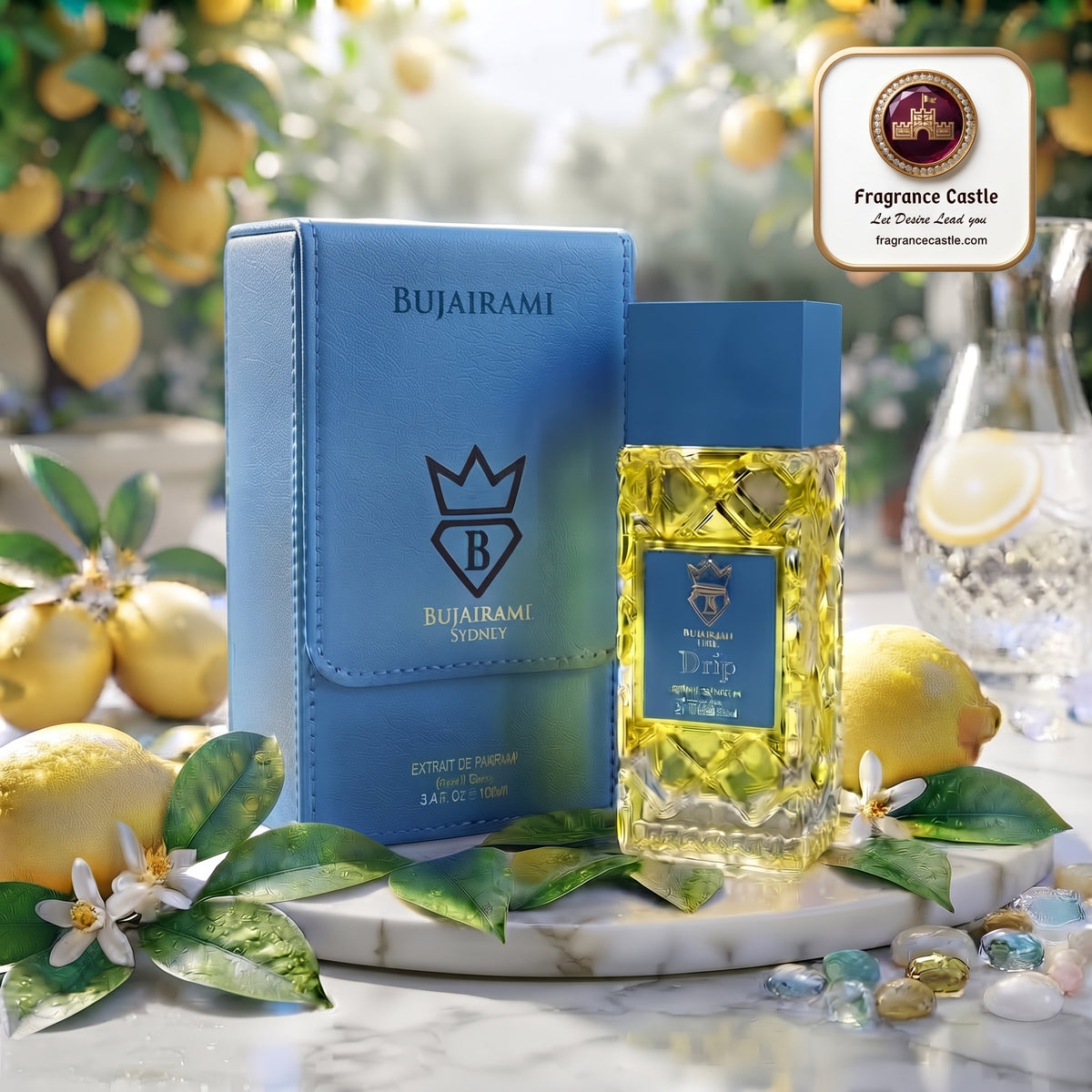 Bujairami Drip Extrait De Parfum 100ml - Unisex Citrus Scent with Mandarin Orange & Bergamot Notes for Summer & Casual Wear