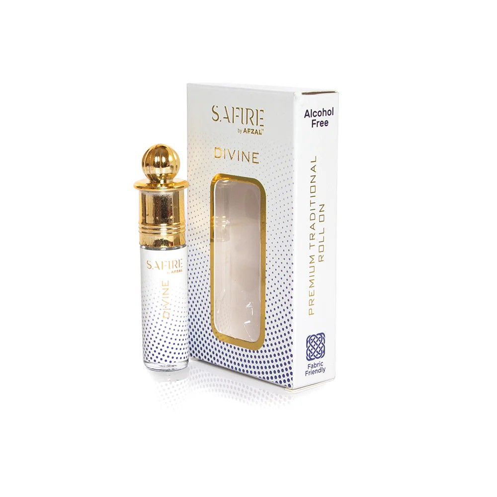 AFZAL ROLL-0N SET OF 5: MUKHALAAT BADAR, WHITE OUDH, DIVINE, DAMSK ROSE, JASMINE SAMBAC, PACIFIC