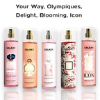 Galaxy Plus Body Mist 250ml Your Way, Olympiques, Delight, Blooming, Icon