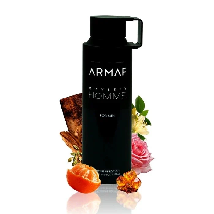 Armaf Odyssey  Body Spray 200 Ml- Homme White, Homme Black, Wild One, Aqua, Tyrant- Combo