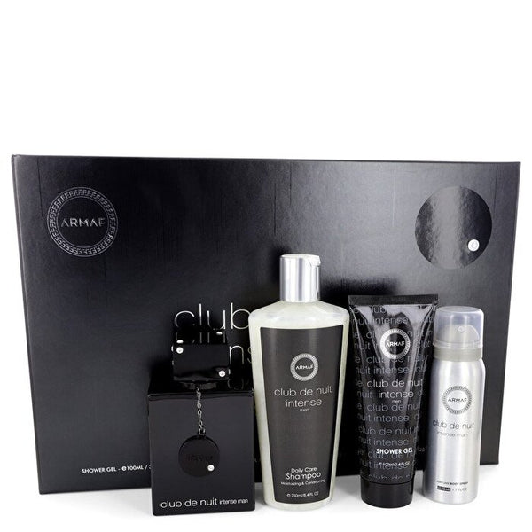 Armaf Club De Nuit Intense Gift Set - Eau De Toilette Spray + 1.7 oz Body Spray + 3.4 oz Shower Gel + 8.4 oz Shampoo with Conditioner