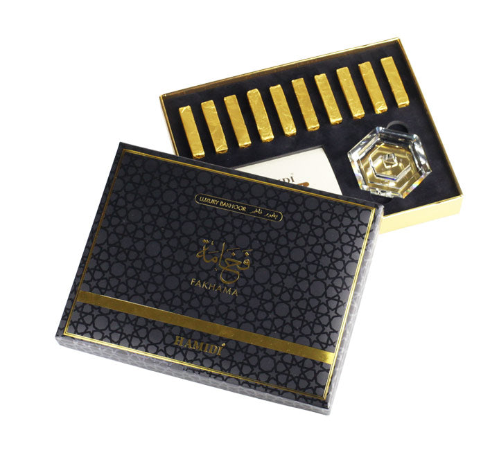 Hamidi Bakhoor Fakhama Oud Incense Sticks 10 Pieces with Crystal Base