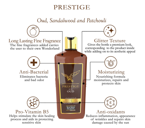 Shower Scents Prestige With Oud Shower Scent - 312 ML - Premium Series